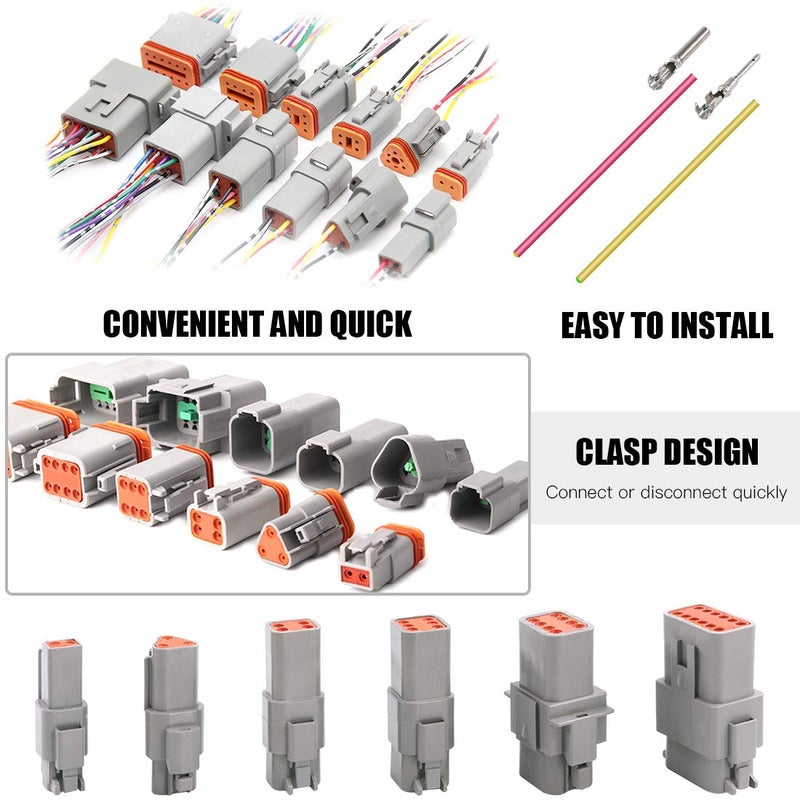 Glarks 54Pcs 4 Pin Way Sealed Gray Male and Female Auto Waterproof Electrical Wire Connector Plug 22-16AWG Connector for Motorcycle, Scooter, Car, Truck, Boats - Image 5